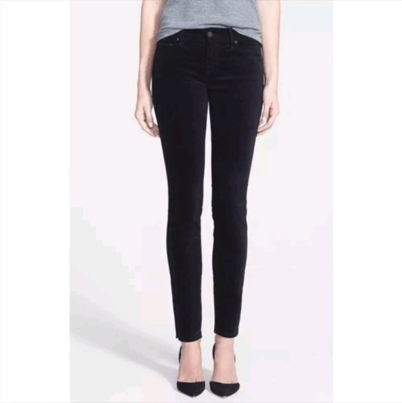 MOTHER THE VAMP MY LIFE AS A SNOW BUNNY BLACK VELVET JEANS - Picture 1 of 7